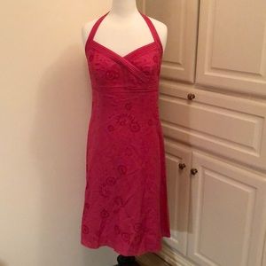 ANN TAYLOR Hot Pink Halter Dress- Size 4